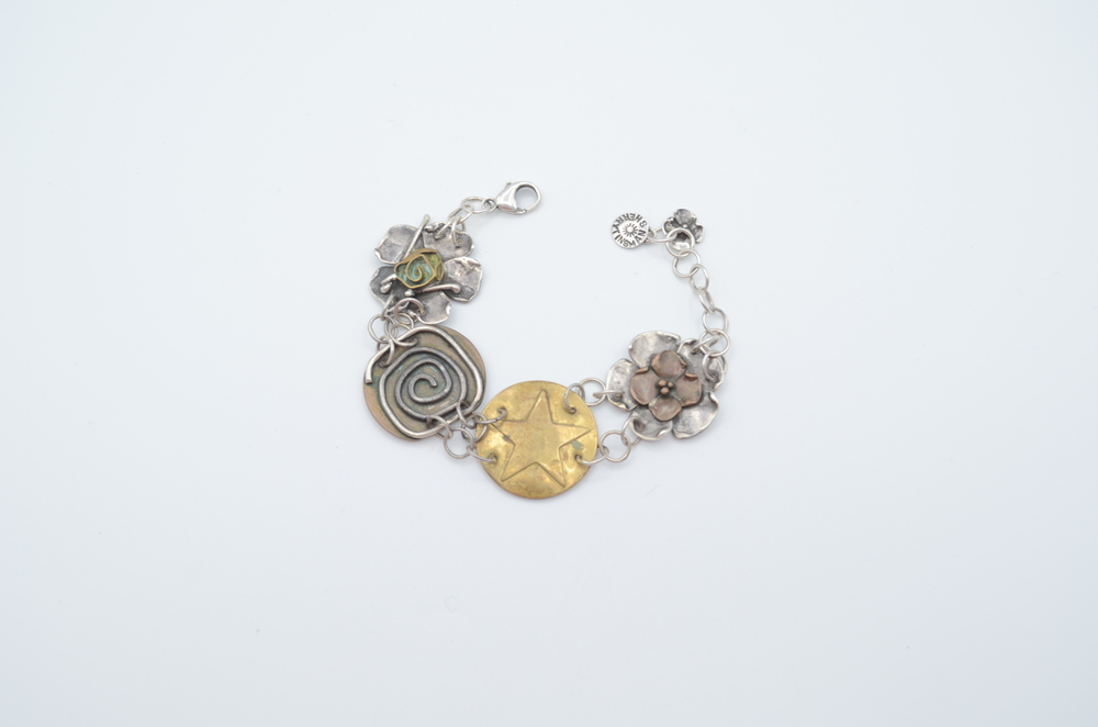 Sherry Tinsman 0.925 Stamped Unique Bracelet